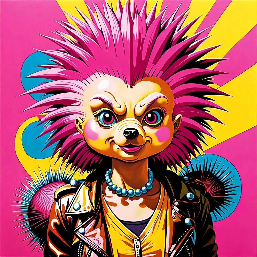Punk Porcupine Comic Illustration