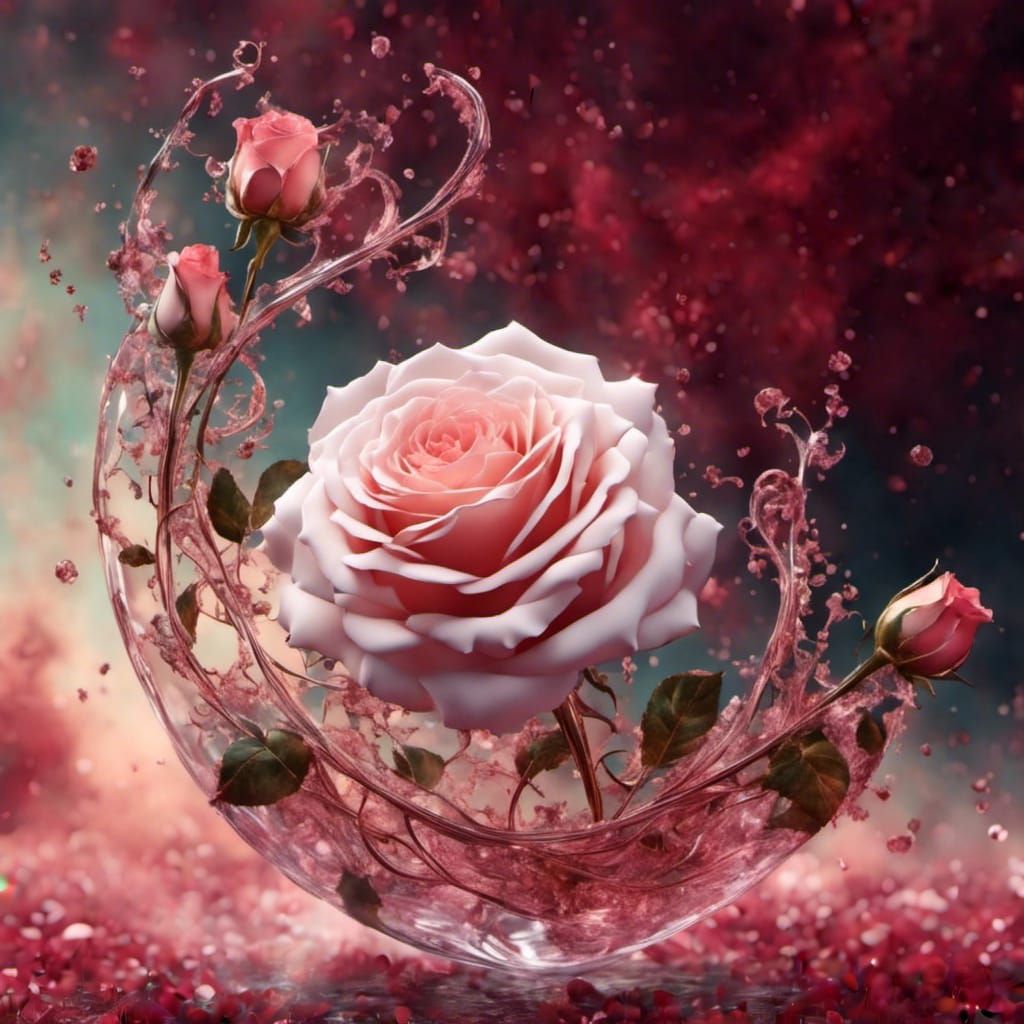 Fractal Roses in Digital Art Style