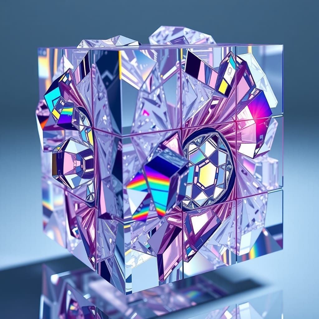 Rubik's Cube with Crystalline Geometric Shards