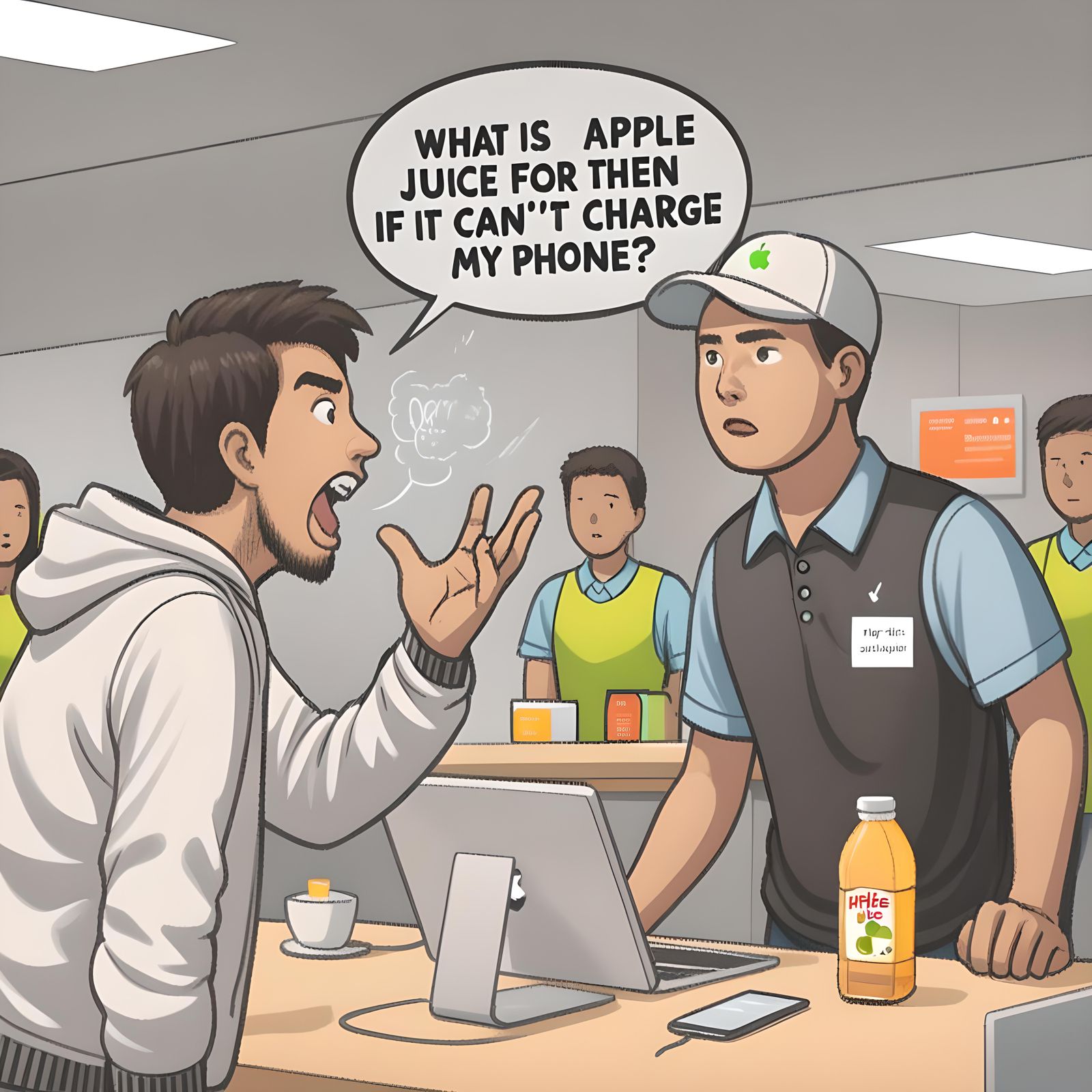 Apple Store Customer Asks About Apple Juice