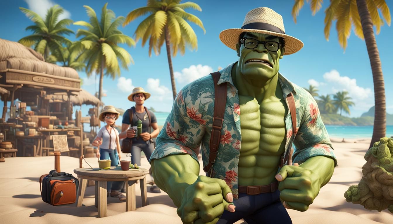 Hulk Tries to Blend in on Vacation