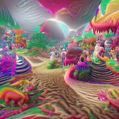 Psychedelic 3D Render of a Weird World