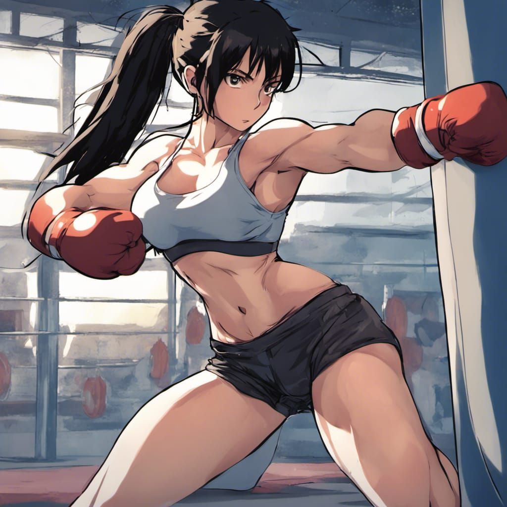 Anime Girl Training: Punching Bag Workout