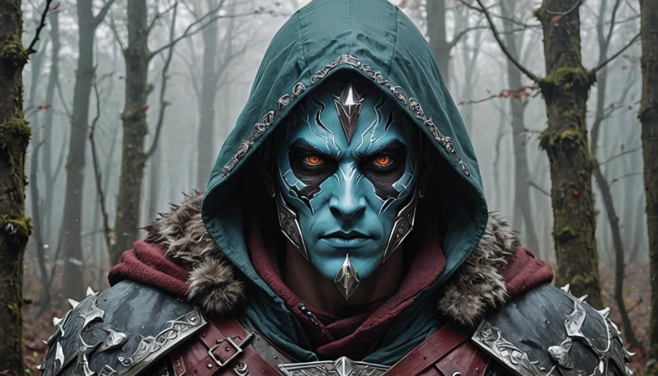 Dungeons & Dragons Humanoid in Foggy Forest