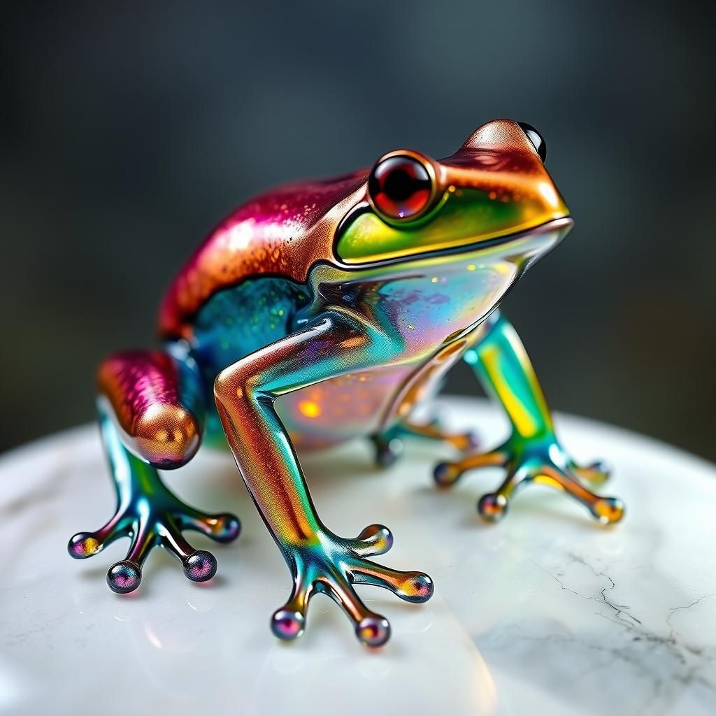 Enameled Glass Frog
