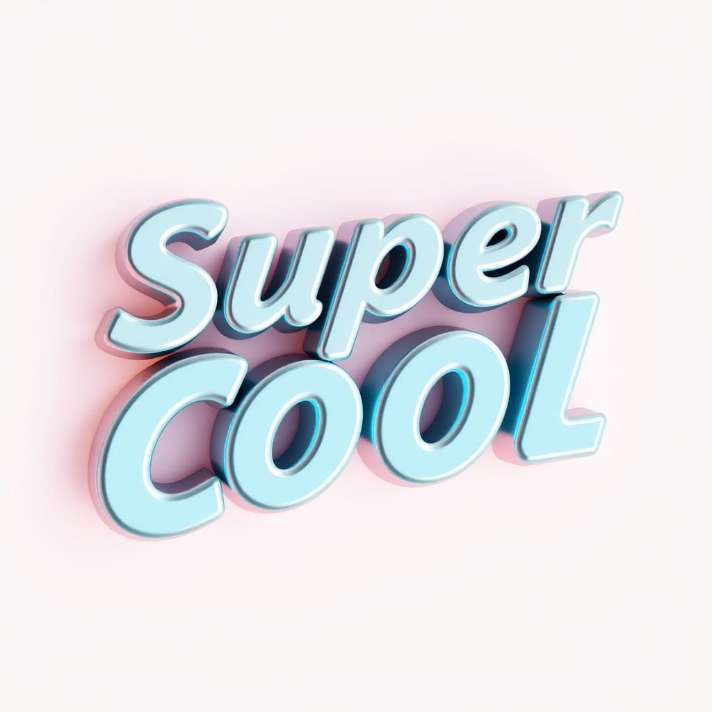 3D Render of 'Super Cool' Text