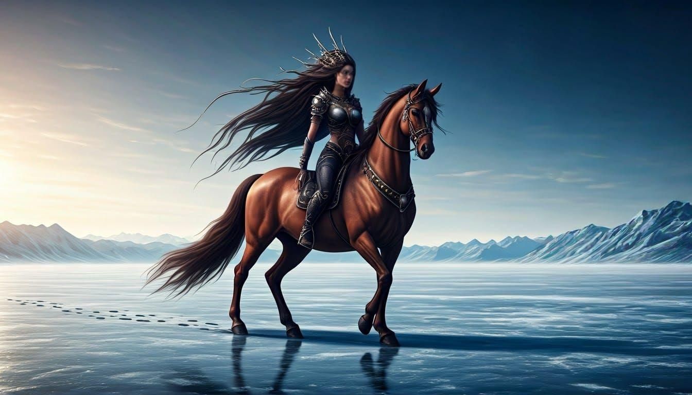 Centaur Walks on Frozen Lake