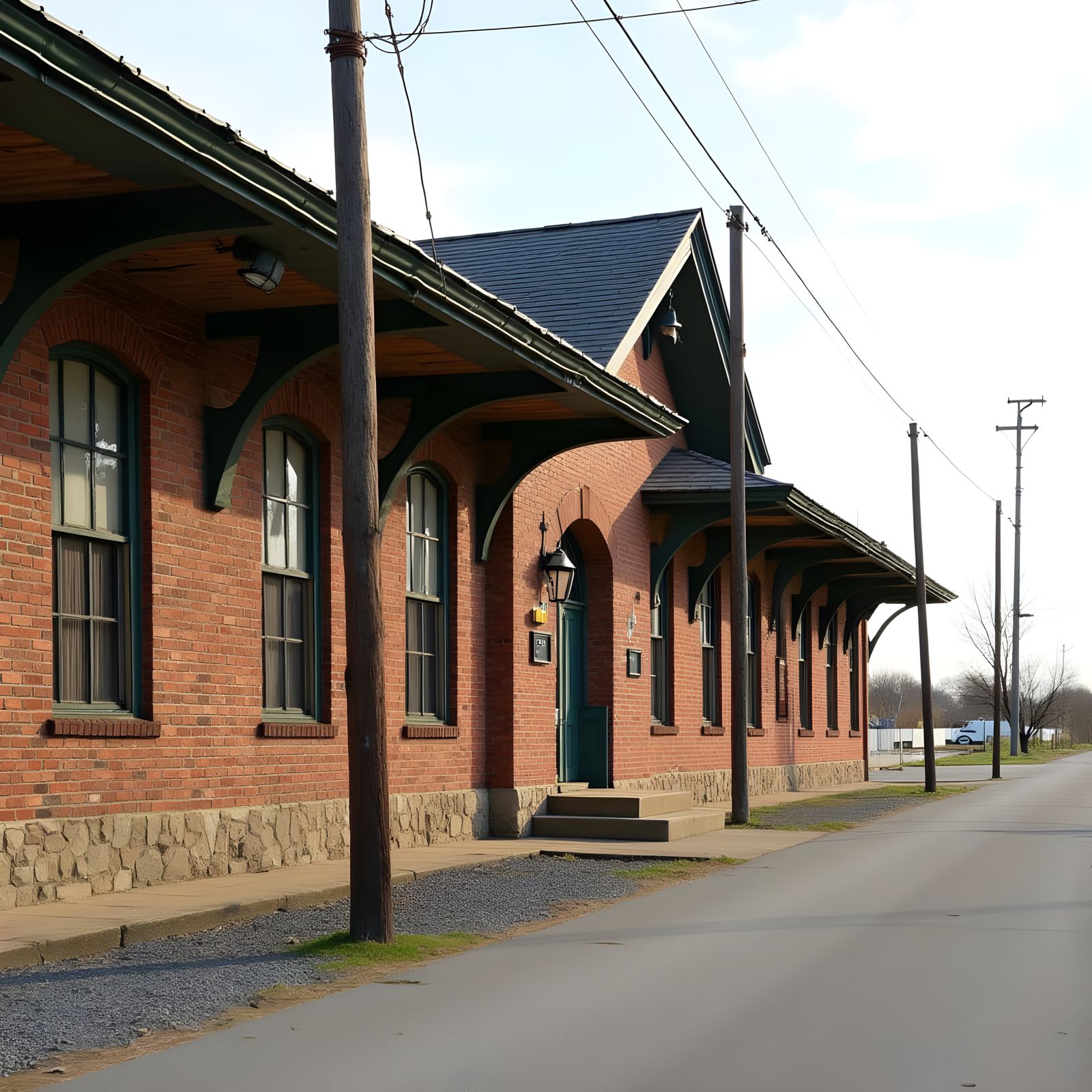 Abandoned Train Station in Weathered Victorian Style