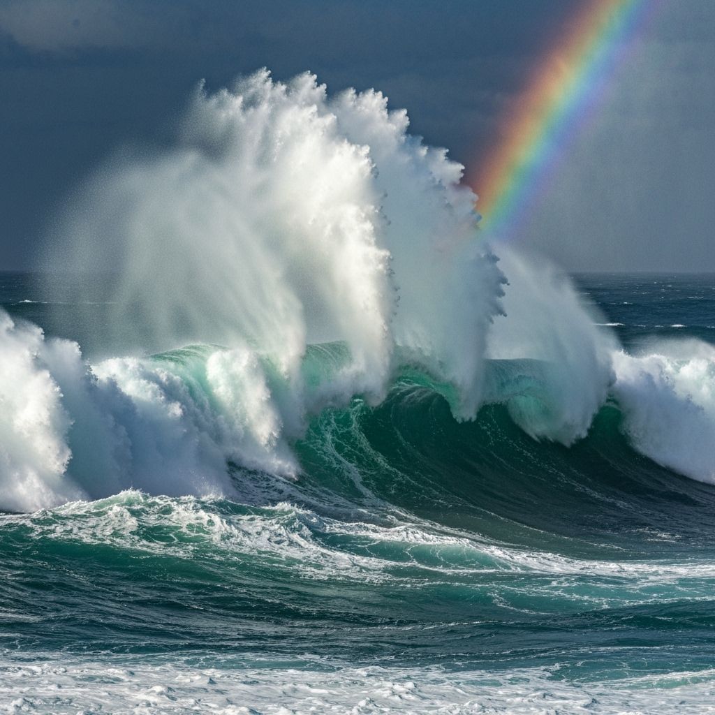 Riptide: Powerful Ocean Wave Crashing