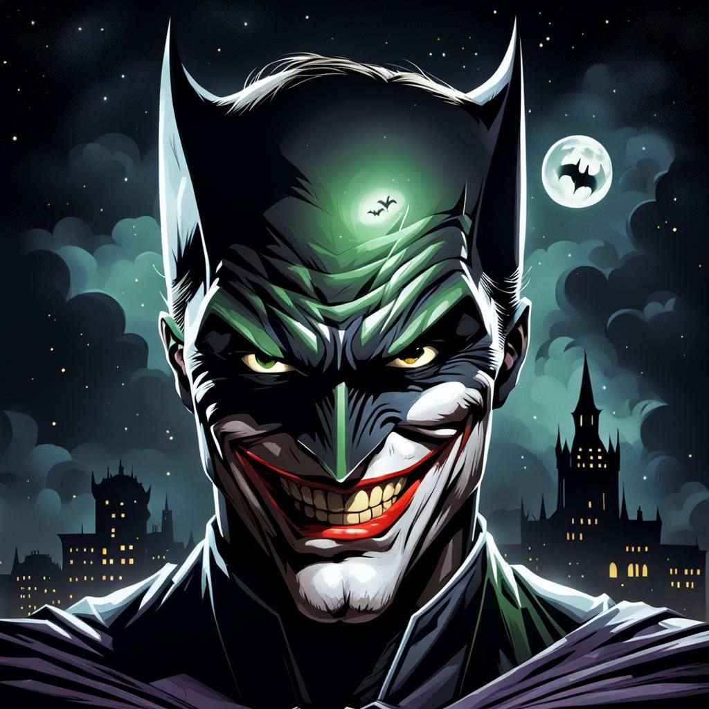 The Joker of Gotham Grinning Portrait