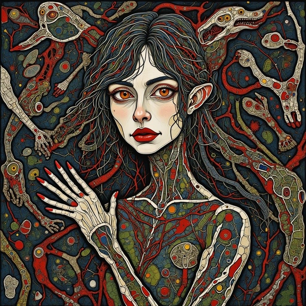 Elegant Woman in Art Nouveau Style