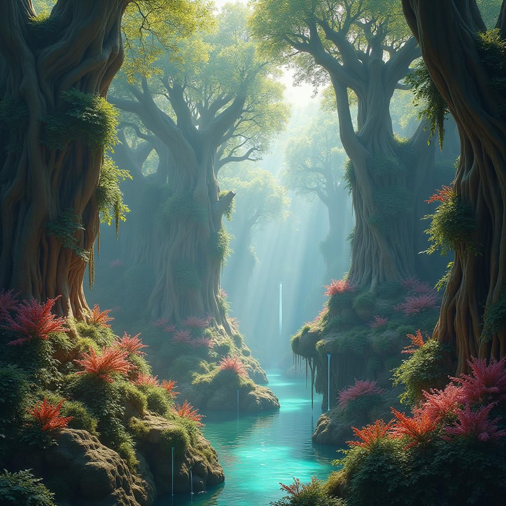 Mystical Hanging Gardens: A Fantasy Matte Painting