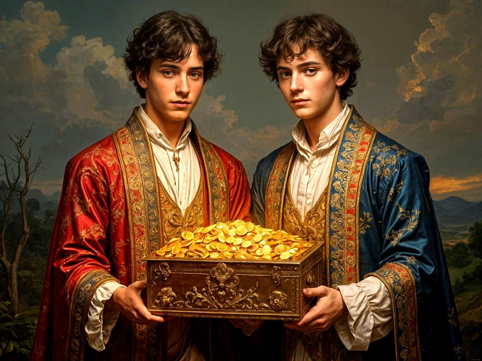 Victorian Art Nouveau Treasure Chest Portrait