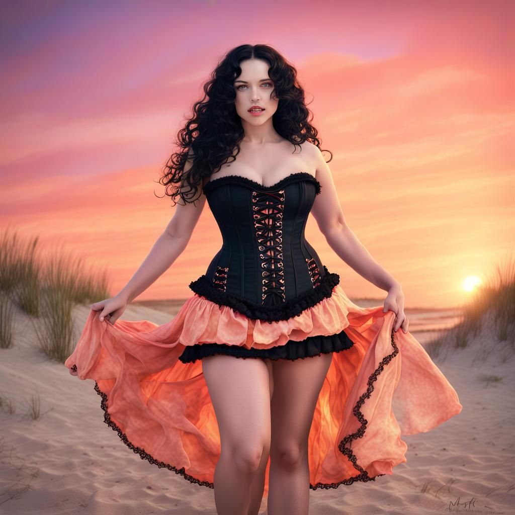 Summer Witch at Sunset: Fantasy Art