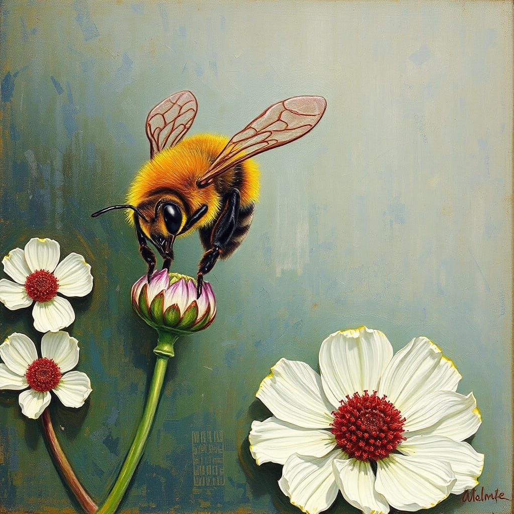 Surreal Honeybee in Impressionist Style