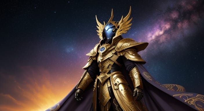 Ethereal Starhunter in Majestic Baroque Sci-Fi Armor