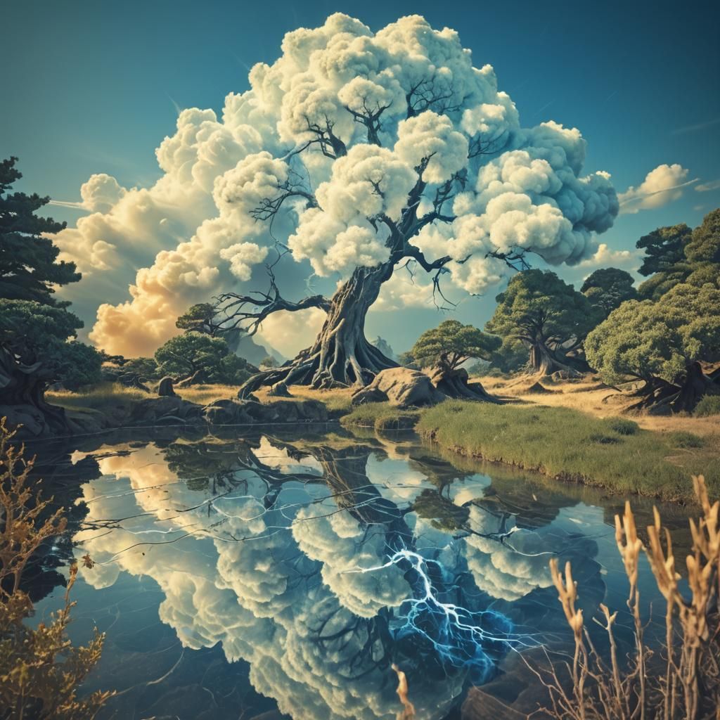 Electric Bonsai Tree with Plasma Aura