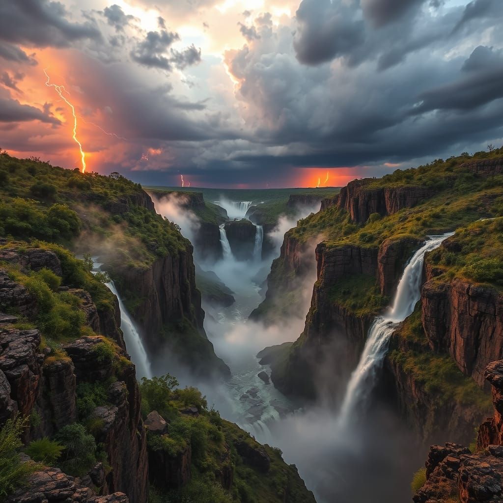 The chasm at kgalaginyi park, at the waterfalls in south africa
