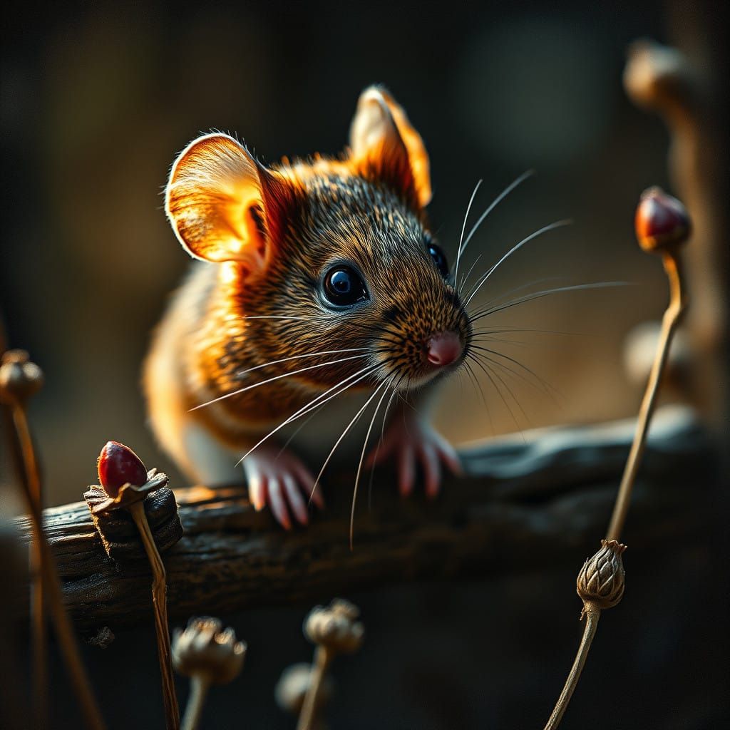 Hyperrealistic Field Mouse in a Cinematic Landscape