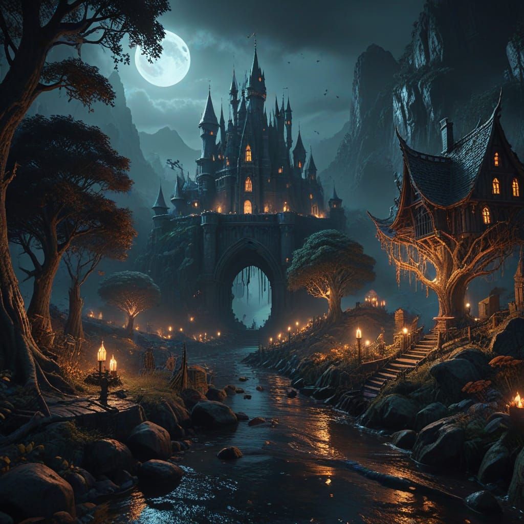 Spooky Night Fantasy Concept Art