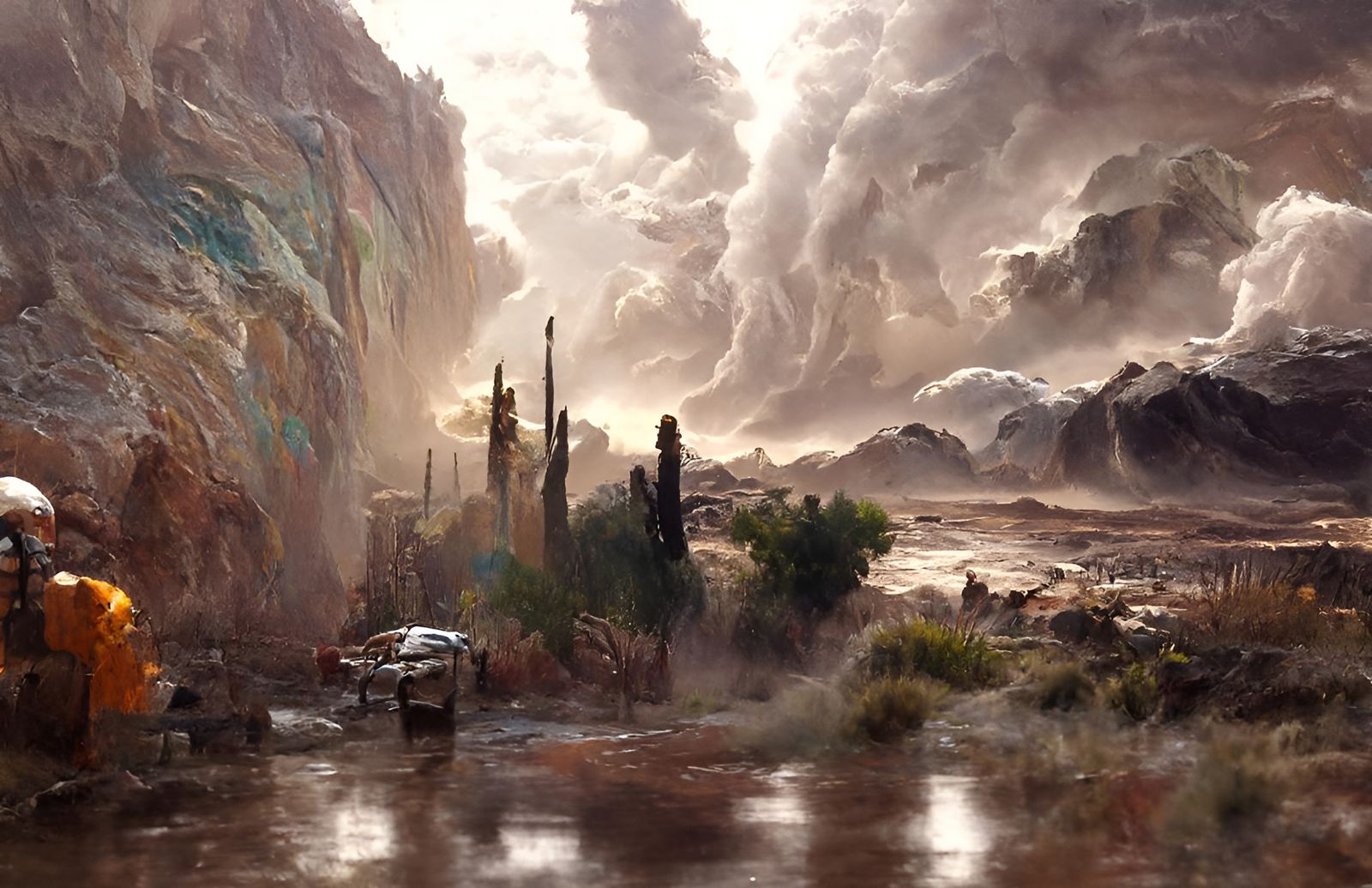 Epic Dust Storm Over Desert Valley