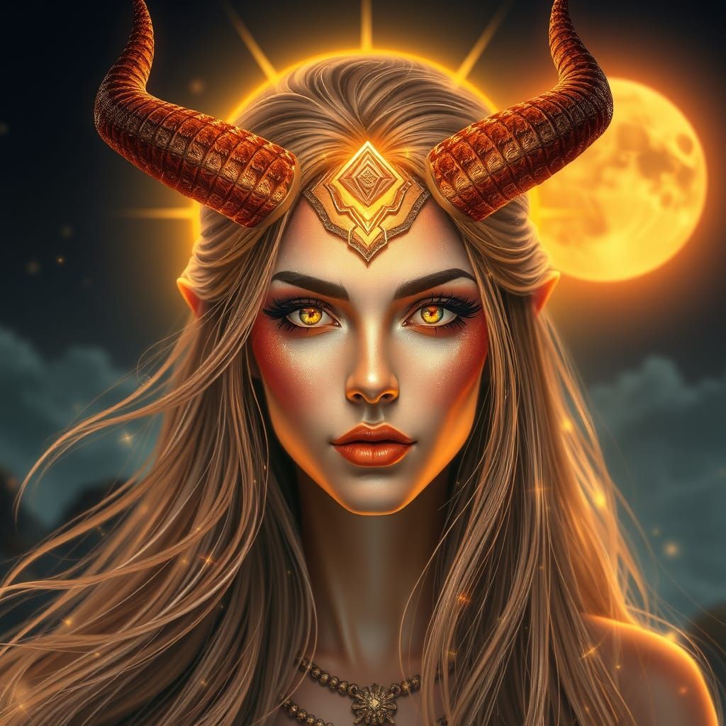 Goddess of Radiant Light with Shimmering Horns
