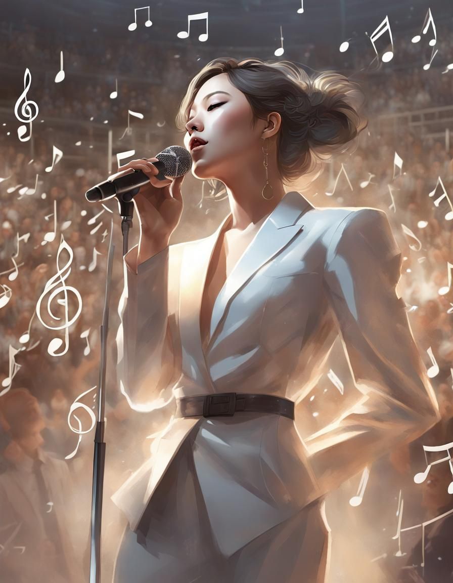 Singer in Concert Digital Art Masterpiece