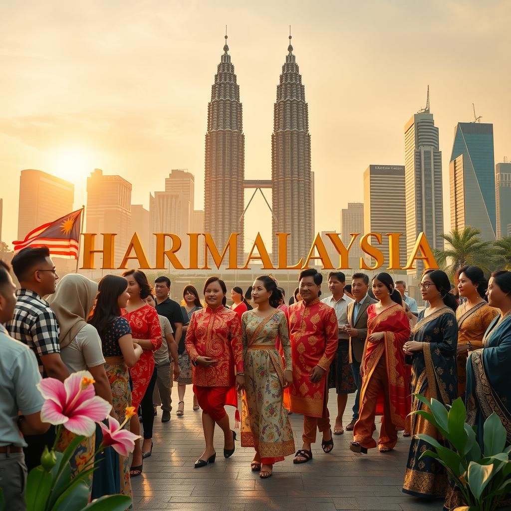 Malaysian Unity in Kuala Lumpur: Fantasy Concept Art