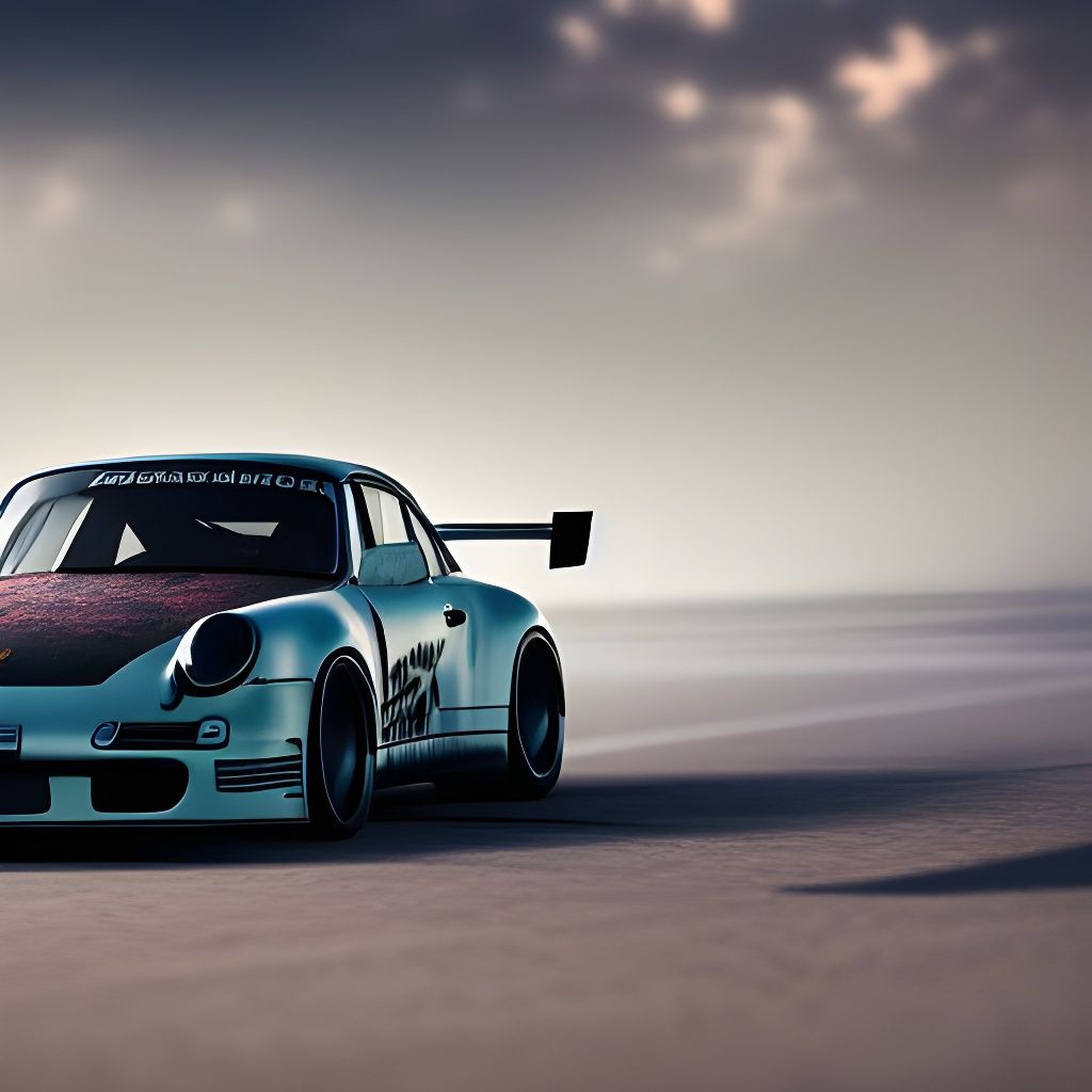 Porsche RWB Drifting: Detailed Matte Painting