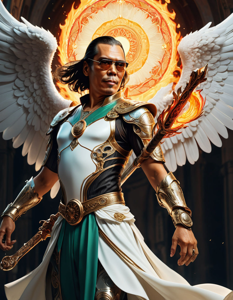 Angel of Justice in Art Nouveau Splendor