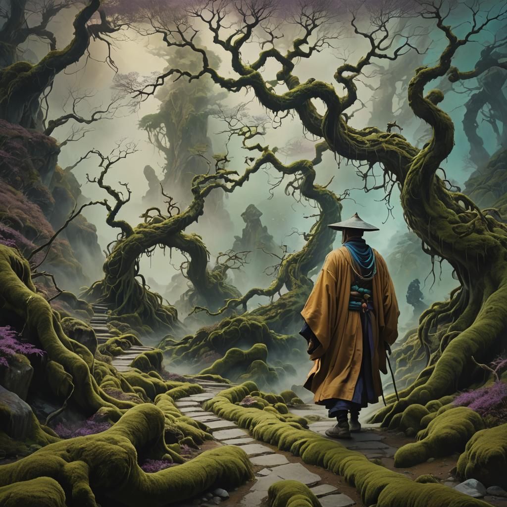 Surreal Yamabushi Melts into Mountain Path