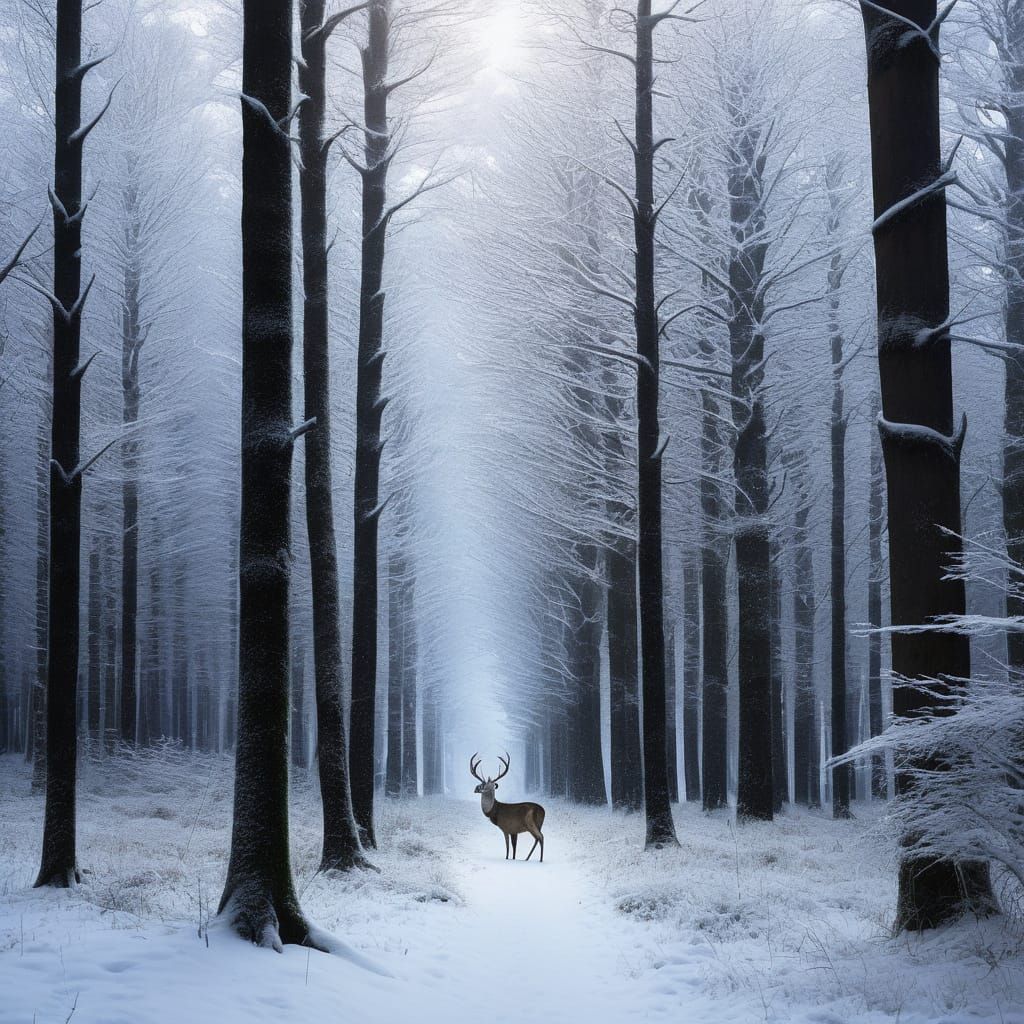 Crystalline Deer Approaches Weary Travelers