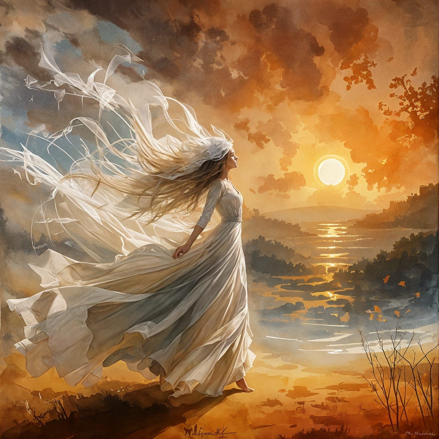 Sunlight on Gauze Skirt: Surreal Digital Art