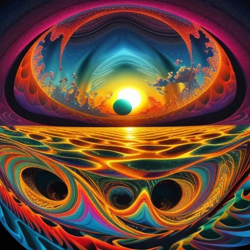 Psychedelic Bliss: Abstract Fractal Vector Art
