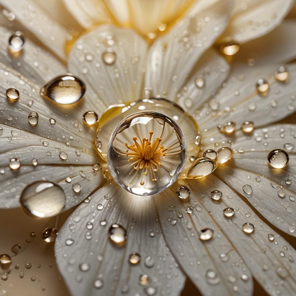 Water Droplet on Flower Petal: Macro Photography
