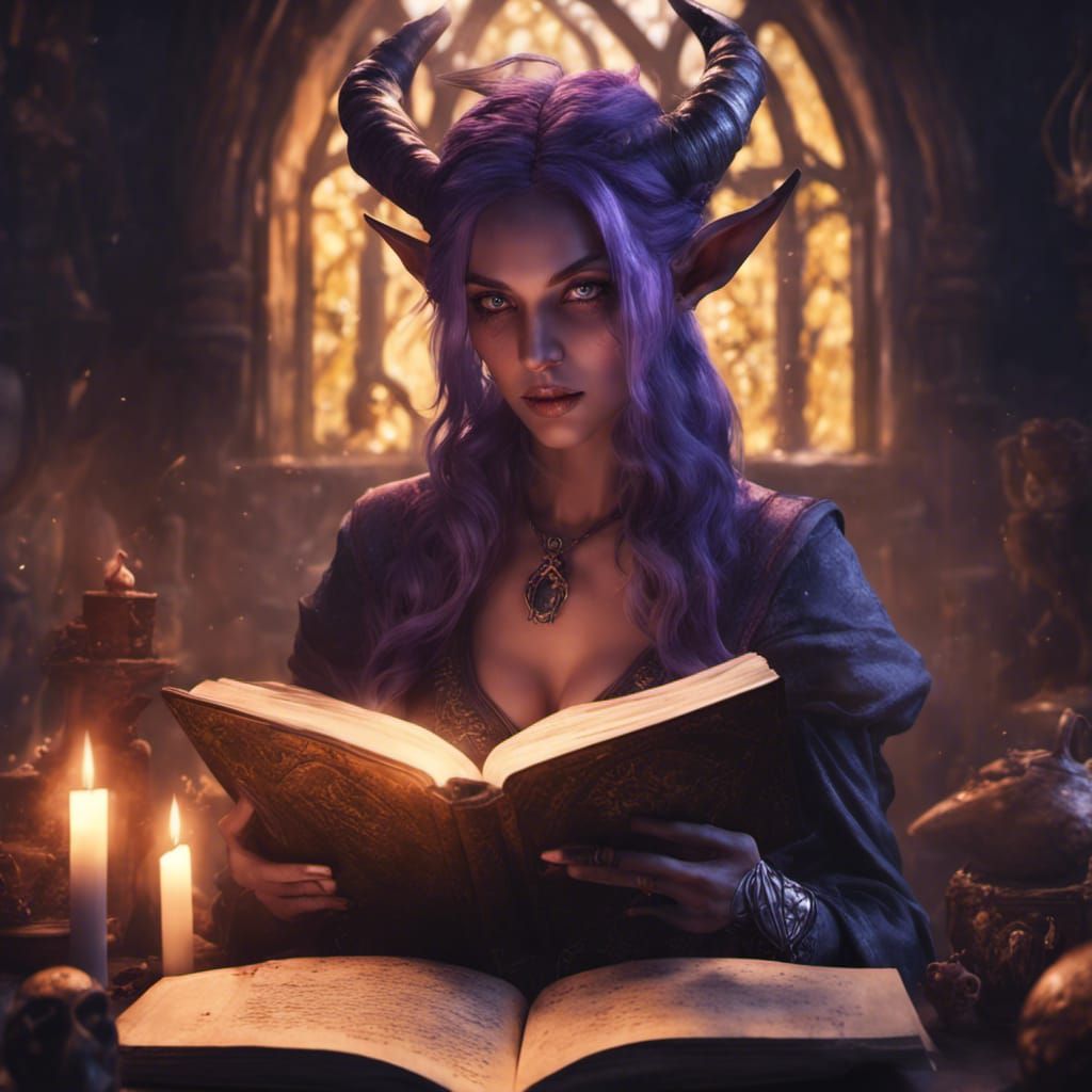 Dark Elf Witchcraft Portrait in Hyperdetailed Dark Fantasy S...