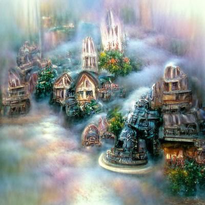 Ethereal Dwarf City in Hyperdetailed Fantasy Style