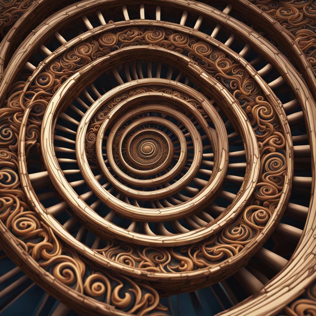 Complex Spiral Wheel Pattern: Detailed Matte Painting