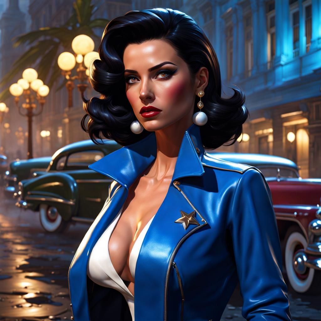 Cuban Beauty in Blue: A Havana Concept Art