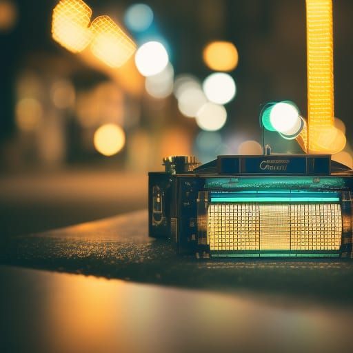 Dolorean in City at Night: Professional Photography