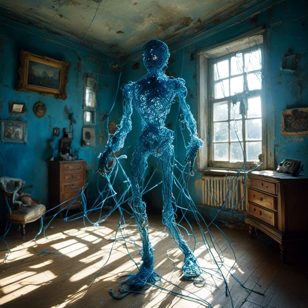 String Doll in Synthwave Room