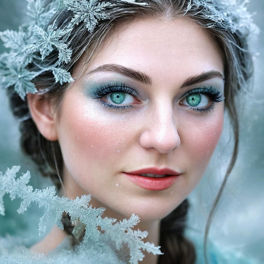 Icy Fairy Portrait in Pastel Hues