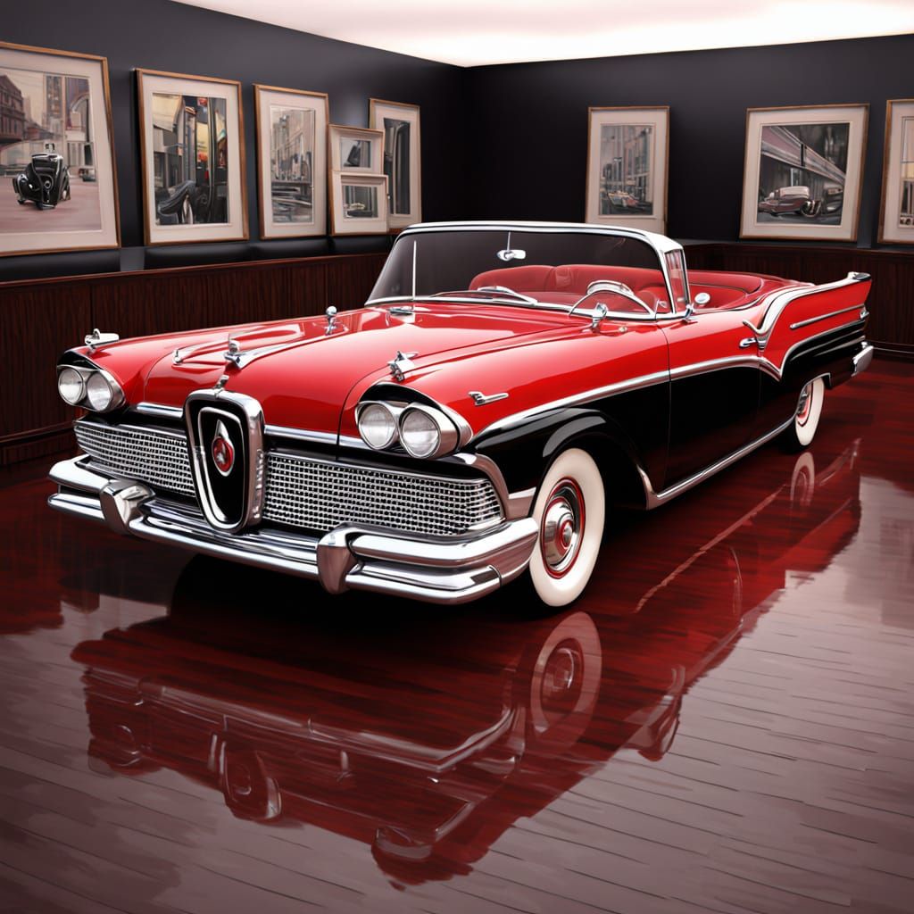 1958 Edsel Convertible: Photorealistic Showroom Painting