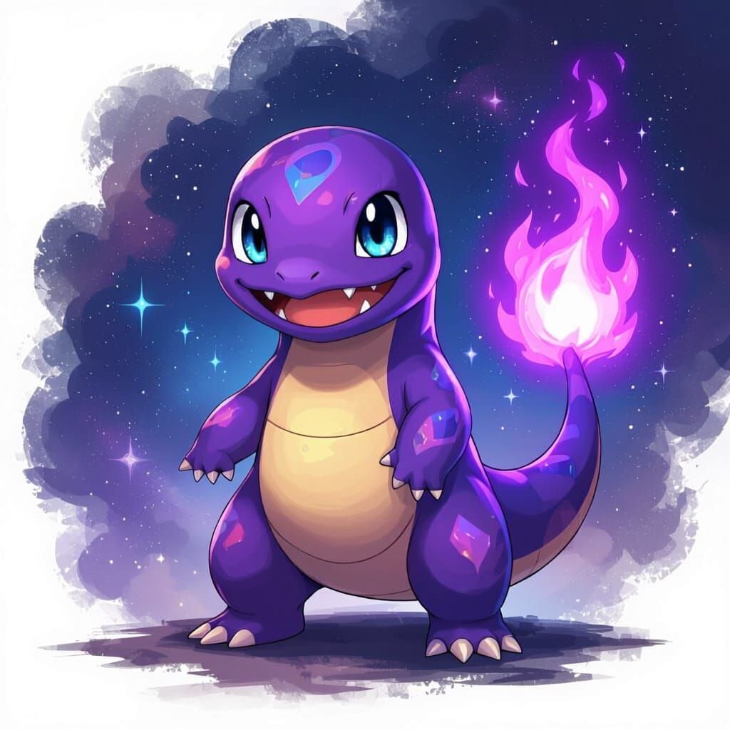 Purple Charmander Pokemon Character