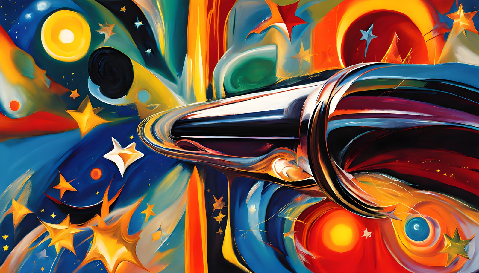 Incredible Spacecraft Racing Through Cosmic Vortex