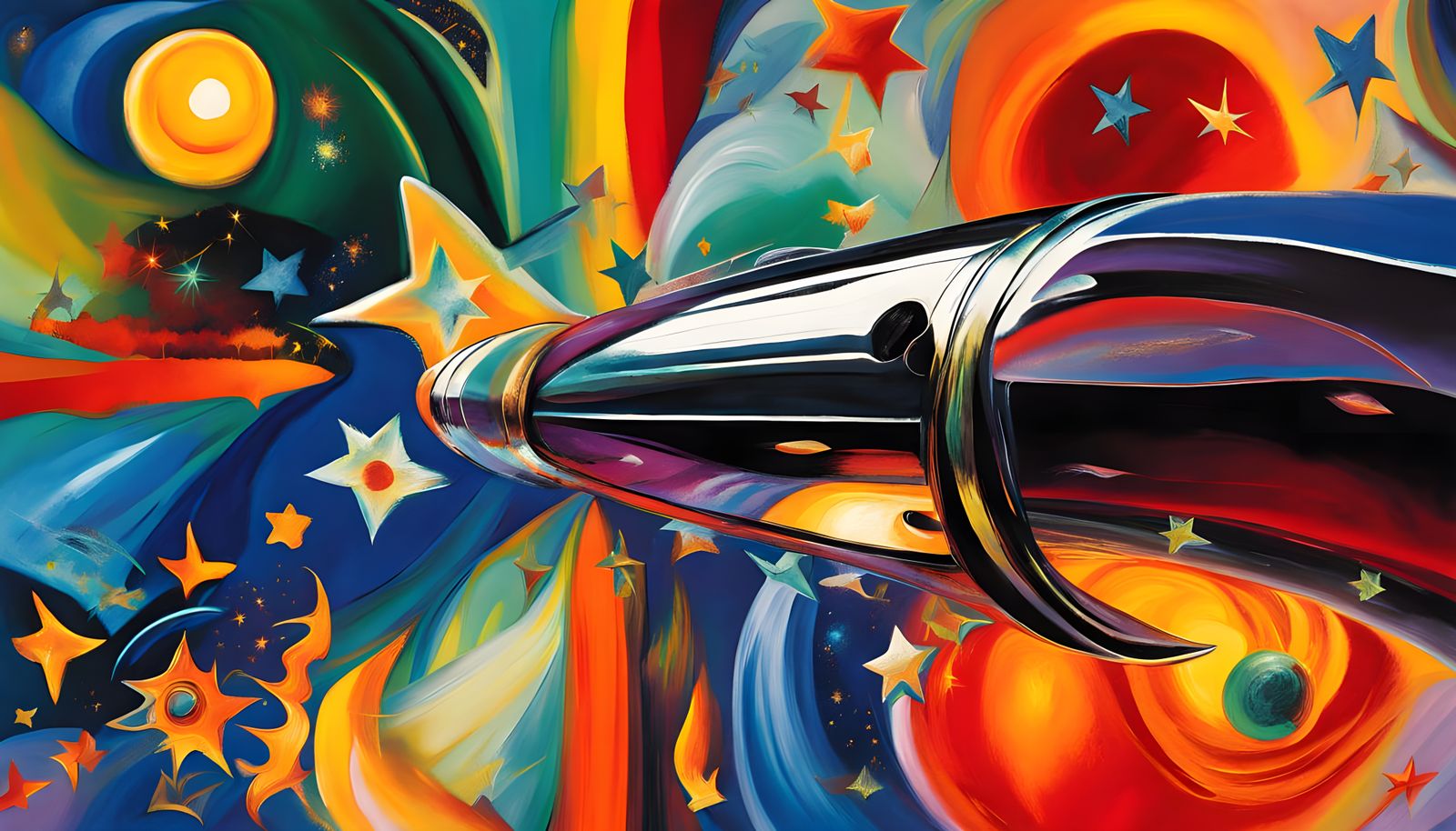 Surreal Cosmic Odyssey through a Vortex Maelstrom