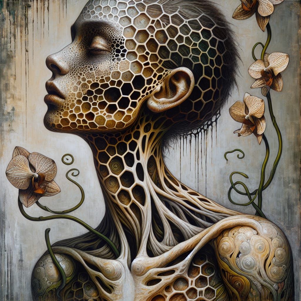 Ethereal Goddess in Surrealist Art Nouveau