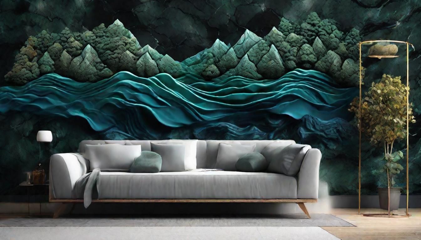 Autumn Forest in Black Marble Art Style