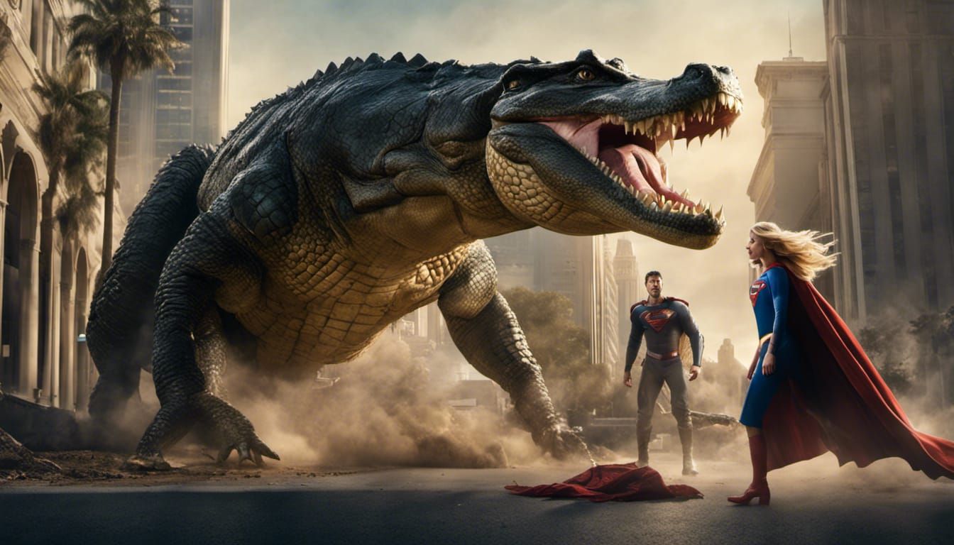 Supergirl vs Crocodile: Hollywood Battle Scene