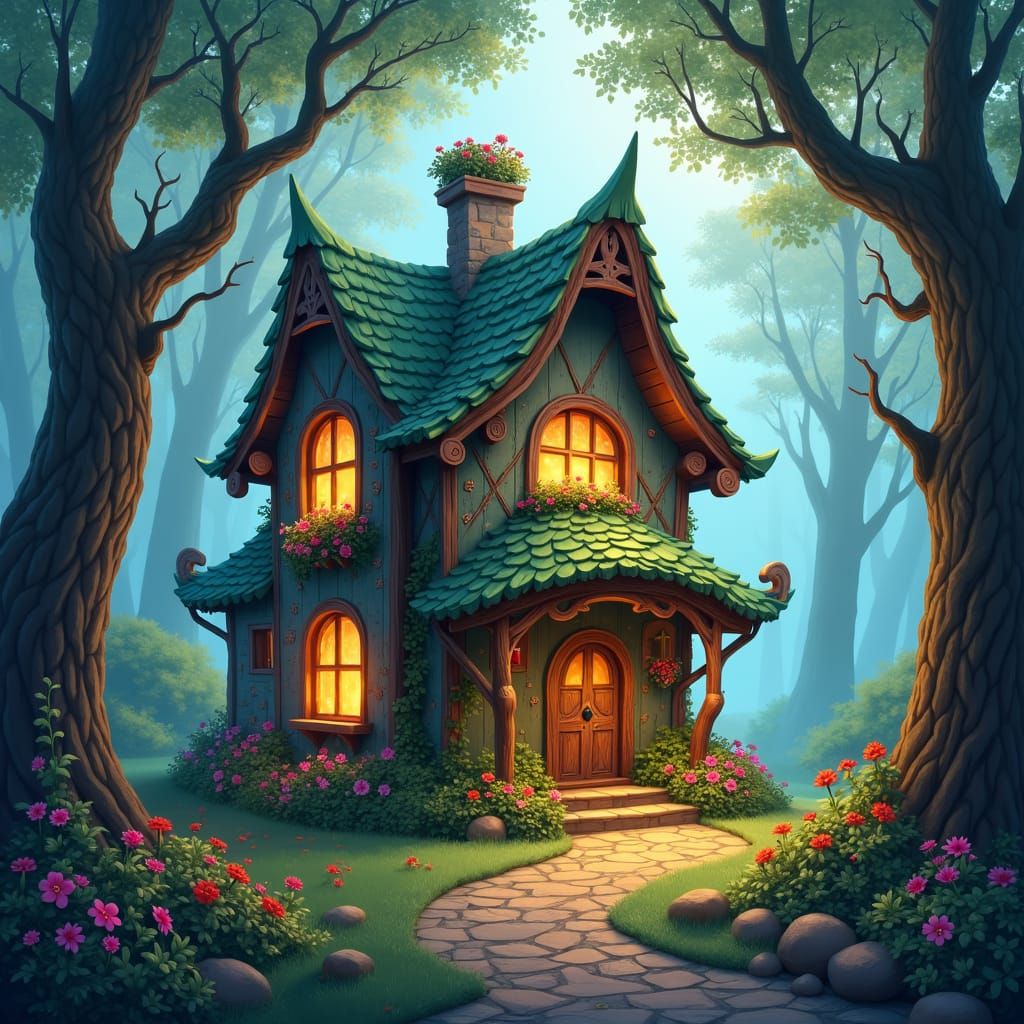 Enchanted Fairy House in Mystical Forest